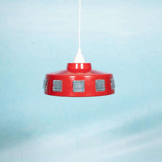 Image 1 of Space age seventies hanglamp Zweden, vintage glass pendant