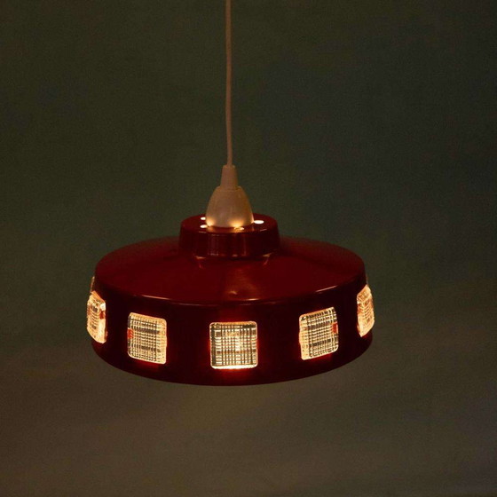 Image 1 of Space age seventies hanglamp Zweden, vintage glass pendant