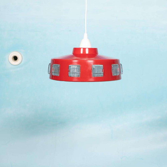 Image 1 of Space age seventies hanglamp Zweden, vintage glass pendant