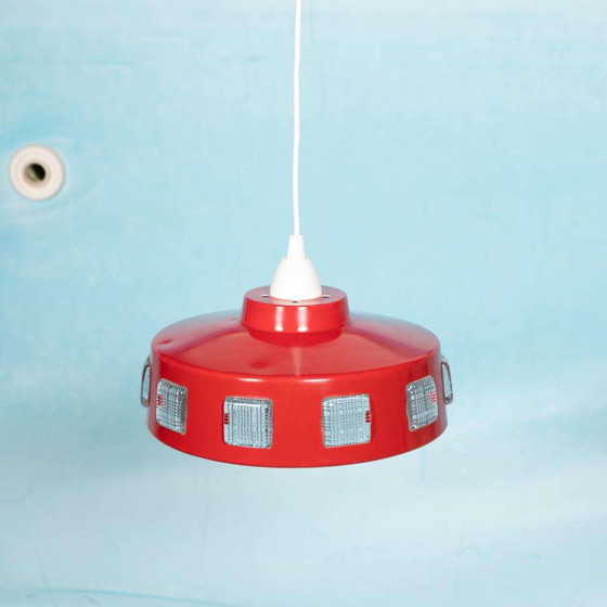 Image 1 of Space age seventies hanglamp Zweden, vintage glass pendant