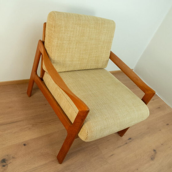 Image 1 of Loungestoel 1960 van Illum Wikkelsö voor Niels Eilersen in teakhout