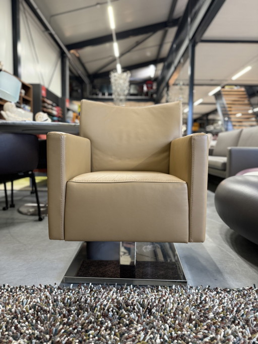 Jori Kubolo Fauteuil Beige leer Design stoel