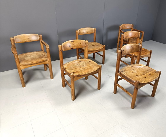 Image 1 of Rainer Daumiller grenen houten eetkamerstoelen voor Hirtshals Savvaerk - set van 6 - 1970S