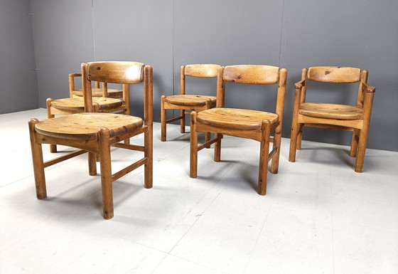 Image 1 of Rainer Daumiller grenen houten eetkamerstoelen voor Hirtshals Savvaerk - set van 6 - 1970S