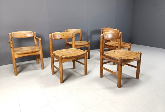 Image 1 of Rainer Daumiller grenen houten eetkamerstoelen voor Hirtshals Savvaerk - set van 6 - 1970S