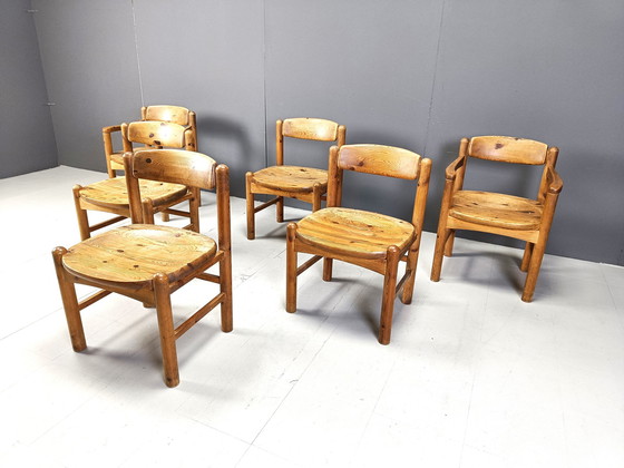 Image 1 of Rainer Daumiller grenen houten eetkamerstoelen voor Hirtshals Savvaerk - set van 6 - 1970S