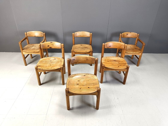 Image 1 of Rainer Daumiller grenen houten eetkamerstoelen voor Hirtshals Savvaerk - set van 6 - 1970S