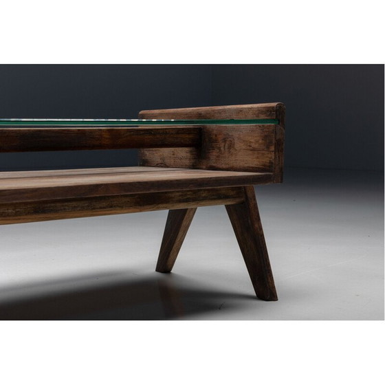 Image 1 of Vintage rechthoekige salontafel "Pj-Tb-05-A" van Pierre Jeanneret voor Chandigarh, 1960
