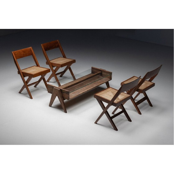 Image 1 of Vintage rechthoekige salontafel "Pj-Tb-05-A" van Pierre Jeanneret voor Chandigarh, 1960