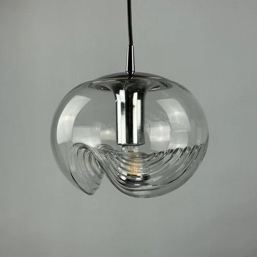 Peill & Putzler Futura Hanglamp - Golvend Glas En Chroom, 1970 Medium