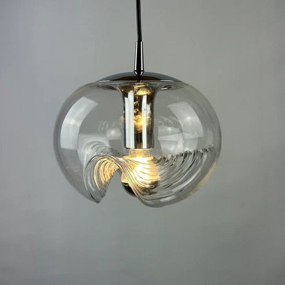 Image 1 of Peill & Putzler Futura Hanglamp - Golvend Glas En Chroom, 1970 Medium