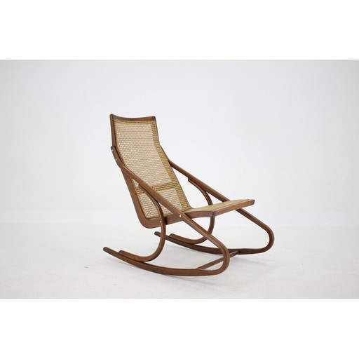 Vintage gebogen houten schommelstoel van Antonin Suman, Tsjecho-Slowakije 1960
