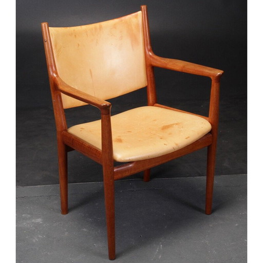 Vintage Wegner Fauteuil in Eik van Johannes Hansen inc. Herstoffering, 1960