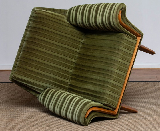 Image 1 of Vintage Groene Velourse Fauteuil