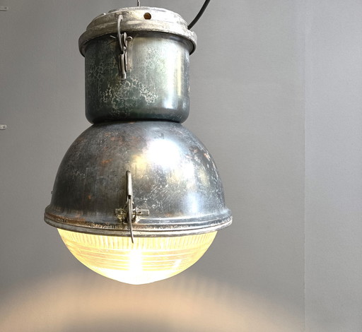 Industriële 'Bal' Lampen met Glas, jaren 1930