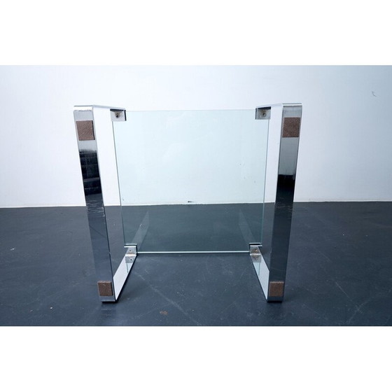 Image 1 of Vintage glazen bijzettafel van Peter Draenert voor Draenert, Duitsland 1960