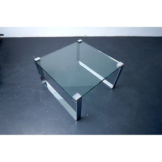 Image 1 of Vintage glazen bijzettafel van Peter Draenert voor Draenert, Duitsland 1960