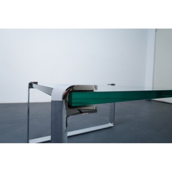 Image 1 of Vintage glazen bijzettafel van Peter Draenert voor Draenert, Duitsland 1960