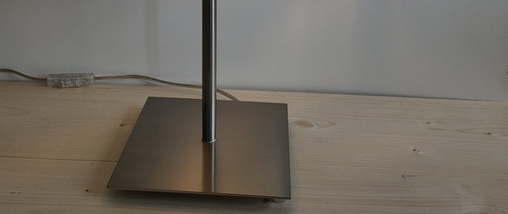 Image 1 of Bijzondere Jaren 80-90 Tafellamp Glazen Platen ('Robotlamp').