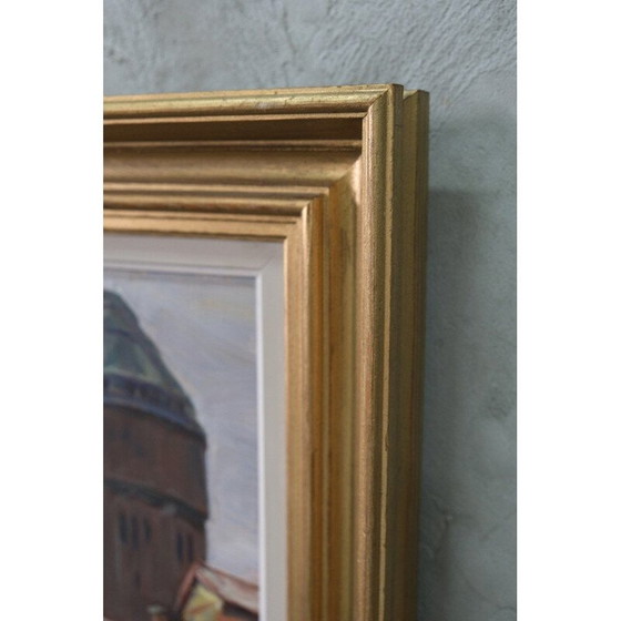 Image 1 of Modern vintage olieverfschilderij van Carl Oscar Larsson, Zweden 1956