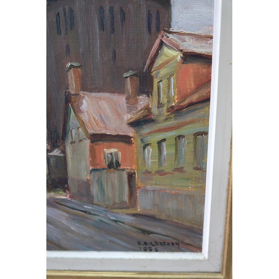Image 1 of Modern vintage olieverfschilderij van Carl Oscar Larsson, Zweden 1956
