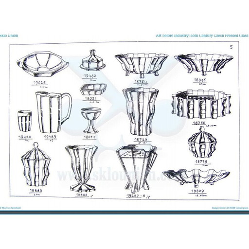 Vintage Inwald glazen kom voor Hermanova Hut, Tsjecho-Slowakije 1950