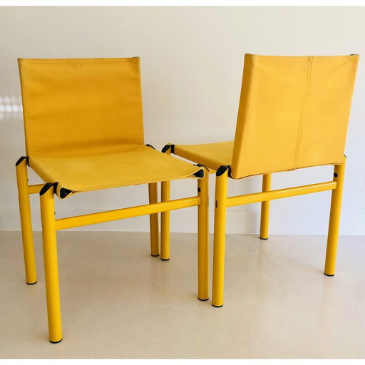 Paar vintage "Mastro" stoelen van Afra en Tobia Scarpa voor Molteni, Italië 1980