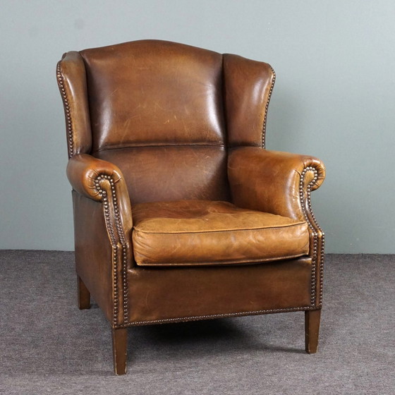 Image 1 of Klassieke schapenleren oorfauteuil