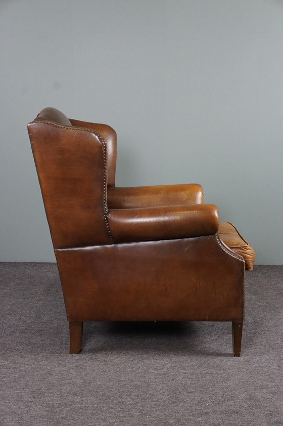 Image 1 of Klassieke schapenleren oorfauteuil