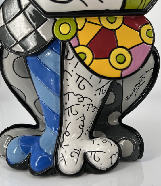 Image 1 of Limited Edition Romero Britto "Happy Cat" figuur met handtekening en markering