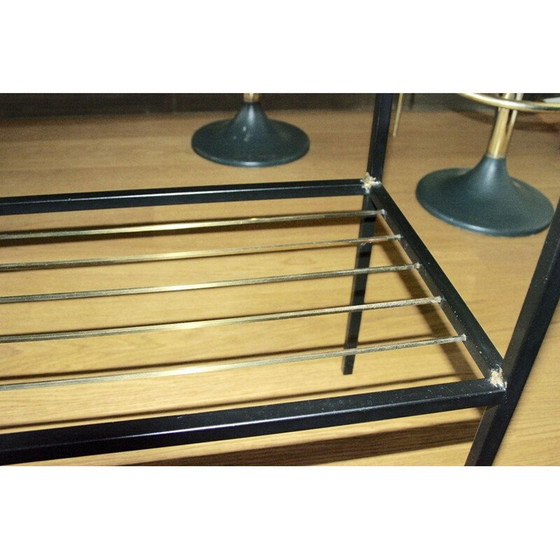 Image 1 of Vintage bijzettafel van staal en messing 1950