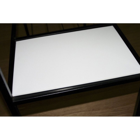 Image 1 of Vintage bijzettafel van staal en messing 1950