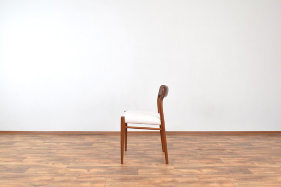 Image 1 of Mid Century Deense Teak & Wollen Eetkamerstoelen Model 75 Door N. O. Møller Voor J.L. Møllers, 1960S, Set Van 4