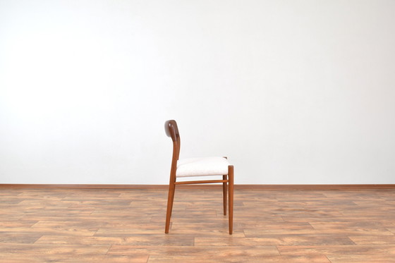 Image 1 of Mid Century Deense Teak & Wollen Eetkamerstoelen Model 75 Door N. O. Møller Voor J.L. Møllers, 1960S, Set Van 4