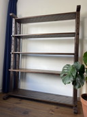 Vintage Massief Eiken Wandmeubel
