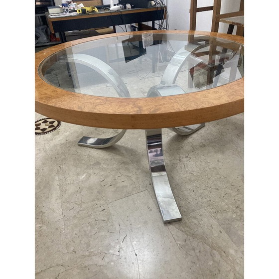 Image 1 of Dada Vintage Vuurverguld Glas en Staal Tafel