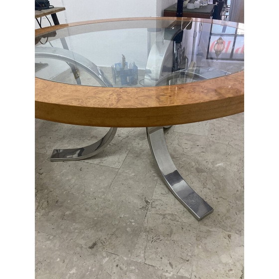 Image 1 of Dada Vintage Vuurverguld Glas en Staal Tafel