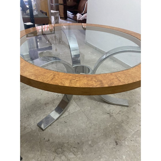 Image 1 of Dada Vintage Vuurverguld Glas en Staal Tafel