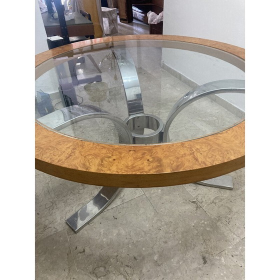 Image 1 of Dada Vintage Vuurverguld Glas en Staal Tafel