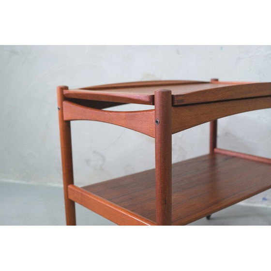 Image 1 of Vintage teakhouten bar trolley van Poul Hundevad, Deens 1960