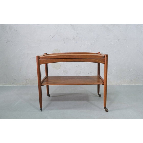 Image 1 of Vintage teakhouten bar trolley van Poul Hundevad, Deens 1960