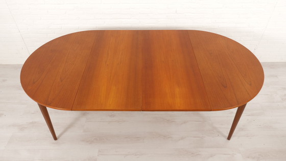 Image 1 of Vintage Eettafel | Rond | Teak | Uitschuifbaar | 114 Cm