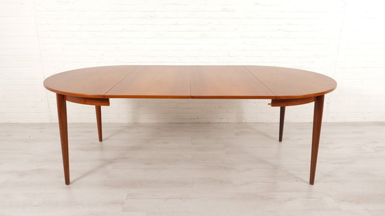 Image 1 of Vintage Eettafel | Rond | Teak | Uitschuifbaar | 114 Cm