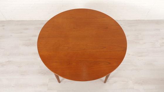 Image 1 of Vintage Eettafel | Rond | Teak | Uitschuifbaar | 114 Cm