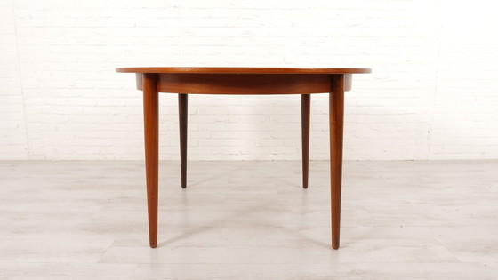 Image 1 of Vintage Eettafel | Rond | Teak | Uitschuifbaar | 114 Cm