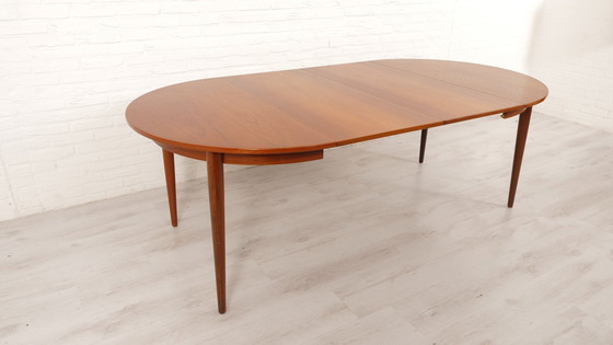 Image 1 of Vintage Eettafel | Rond | Teak | Uitschuifbaar | 114 Cm