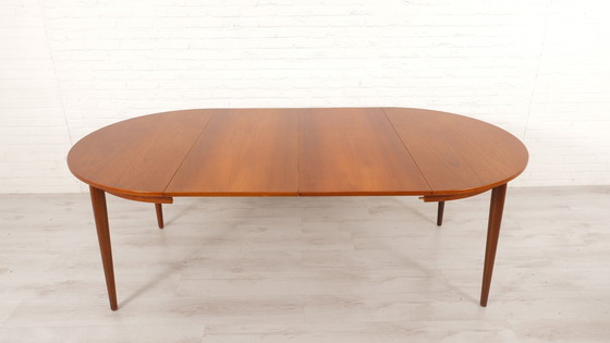 Image 1 of Vintage Eettafel | Rond | Teak | Uitschuifbaar | 114 Cm