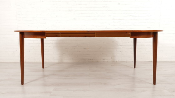 Image 1 of Vintage Eettafel | Rond | Teak | Uitschuifbaar | 114 Cm