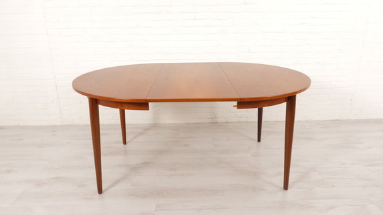 Image 1 of Vintage Eettafel | Rond | Teak | Uitschuifbaar | 114 Cm