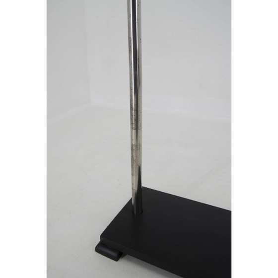 Image 1 of Vintage functionalistische verstelbare vloerlamp in hout, nikkel en opaline glas, jaren 1930